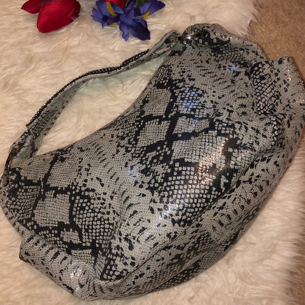 🌺snake print bling handle HOBO bag🌺
